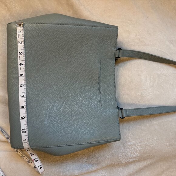 RARE! - Dagne Dover - Leather Work Bag / Crossbody - Grey/Sage Green - Picture 11 of 11